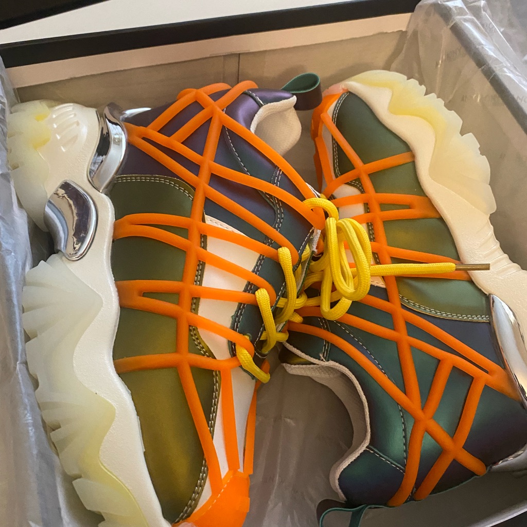 Brand New Womens Green And Orange Sneakers 75 Off
